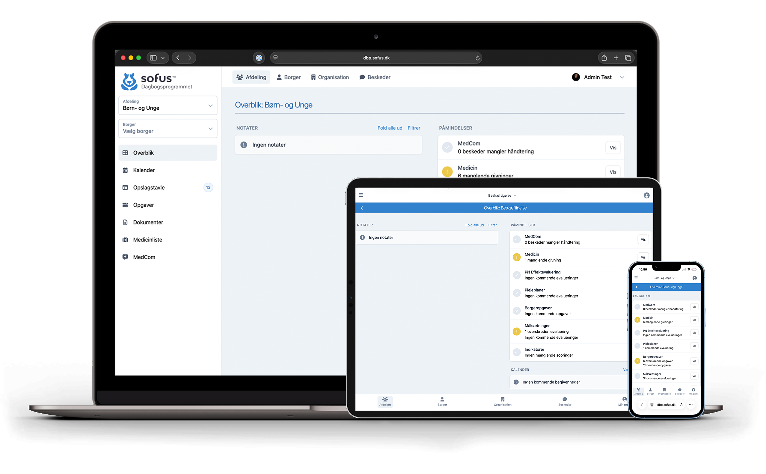 Dagbogsprogrammet_Forside_Enheder Dagbogsprogrammet på forskellige enheder.